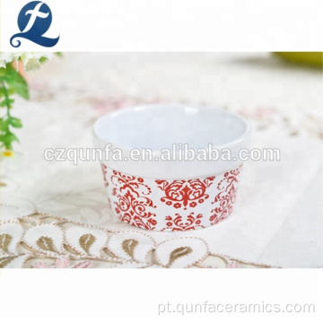 Cerâmica de impressão personalizada copo de bolo cerâmica Ramekin Ramekin